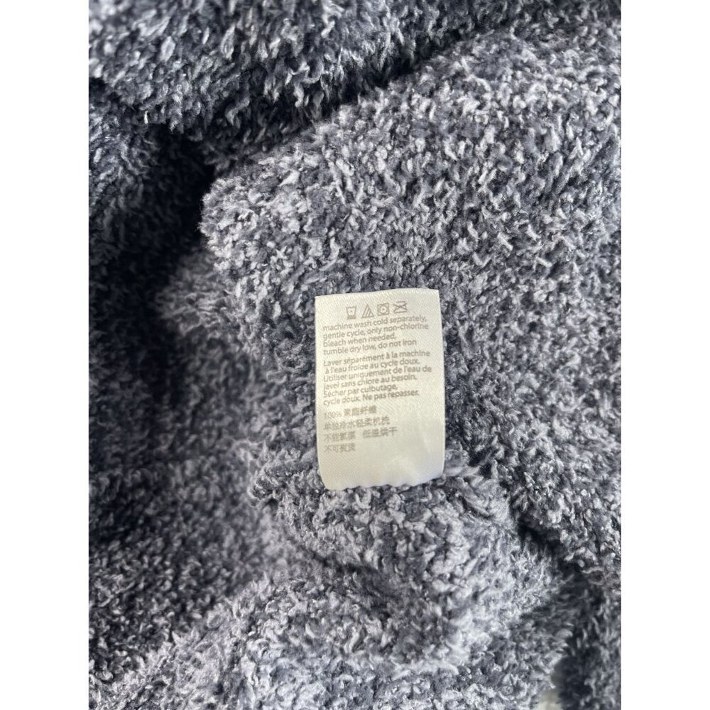 Barefoot Dreams CozyChic SZ L Open Front Knit Cardigan Sweater Pockets Blue Gray - Picture 11 of 11